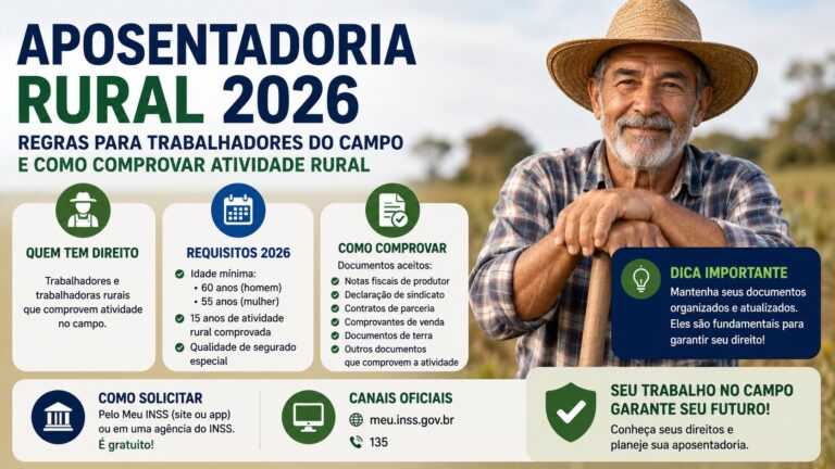 Aposentadoria Rural 2026: Regras para Trabalhadores do Campo e Como Comprovar Atividade Rural