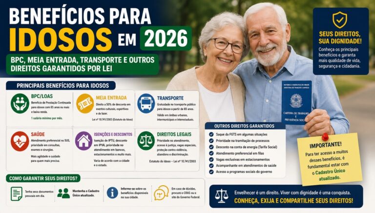 Benefícios para Idosos em 2026: BPC, Meia Entrada, Transporte e Outros Direitos Garantidos por Lei