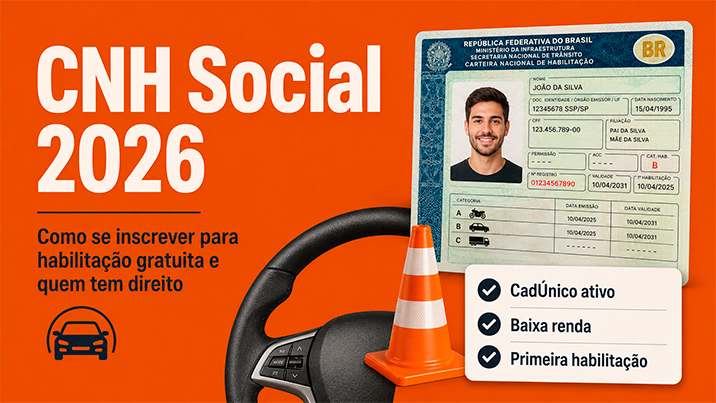 CNH Social 2026: Como Se Inscrever para Habilitação Gratuita e Quem Tem Direito