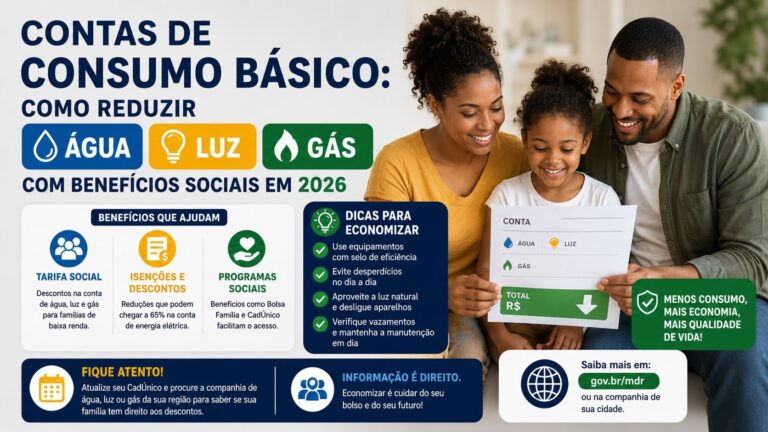 Contas de Consumo Básico: Como Reduzir Água, Luz e Gás com Benefícios Sociais em 2026