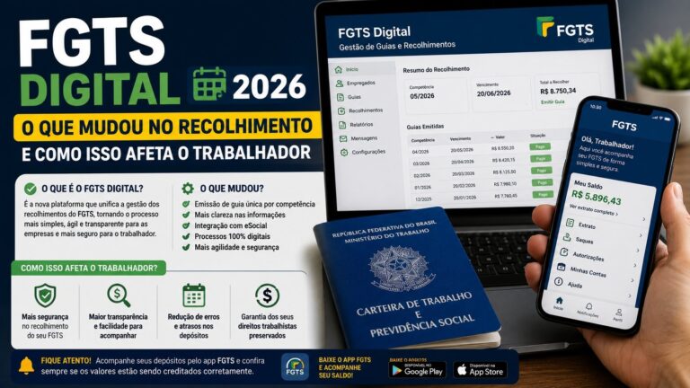 FGTS Digital 2026: O Que Mudou no Recolhimento e Como Isso Afeta o Trabalhador