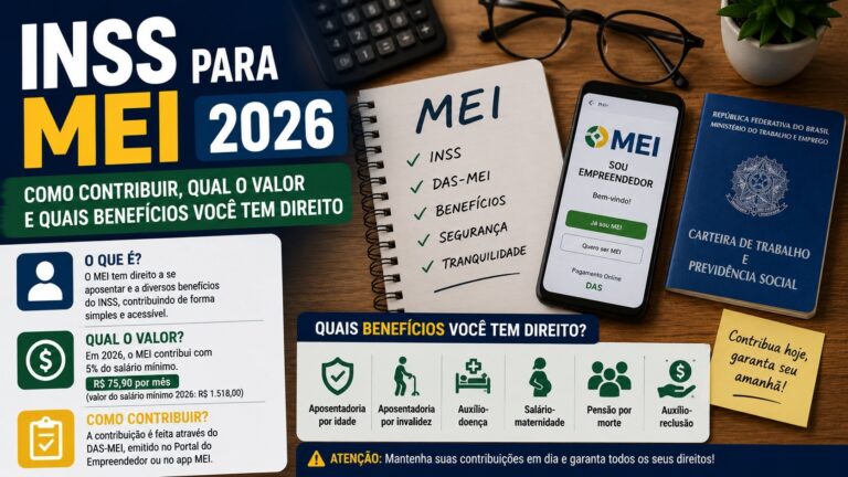 INSS para MEI 2026: Como Contribuir, Qual o Valor e Quais Benefícios Você Tem Direito