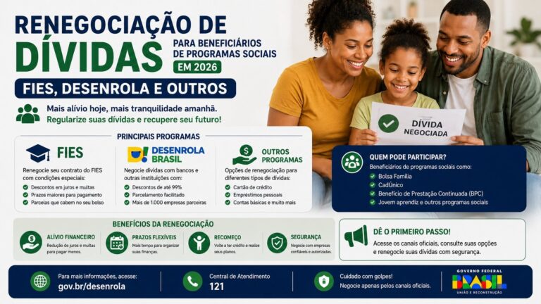 Renegociação de Dívidas para Beneficiários de Programas Sociais em 2026: FIES, Desenrola e Outros