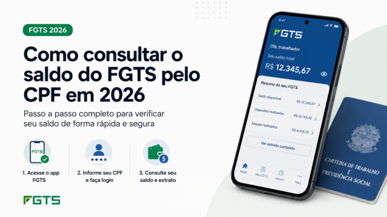 Como consultar o saldo do FGTS pelo CPF em 2026: passo a passo completo