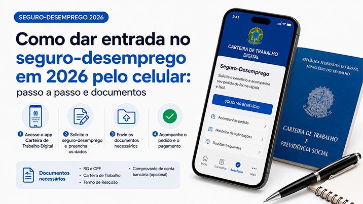 Como dar entrada no seguro-desemprego em 2026 pelo celular: passo a passo e documentos