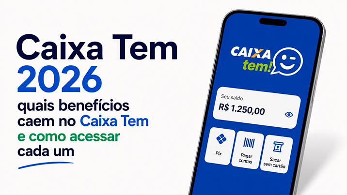 Quais benefícios sociais caem no Caixa Tem em 2026 e como acessar cada um